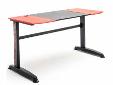 Bureau d'ordinateur / table de jeu coloris noir et rouge - longueur 140 x hauteur 72 x profondeur 65 cm