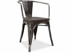 Chaise de salle à manger avec accoudoirs - design industriel - acier - nouvelle édition - stylix bronze métallisé