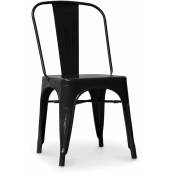 Chaise de salle à manger Stylix Design Industriel Carré en Métal - Nouvelle Edition Noir - Fer, Metal - Noir