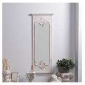 Decoration D ’ Autrefois - Grand Miroir Bois Blanc 55x5.5x149cm - Bois, mdf - Blanc