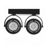 Doppel-LED-Aufbaustrahler iris für Leuchtmittel AR111 GU10 - schwarz