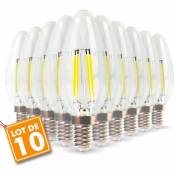 Eclairage Design - Lot de 10 Ampoules led E14 Flamme