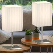 Etc-shop - Lot de 2 lampes de chevet commutables Lampes de chevet abat-jour textile blanc, 1x E14 max 40 watts, LxPxH 10x10x26cm, salon chambre