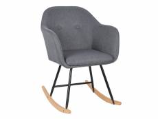 Fauteuil à bascule en lin.chaise à bascule.fauteuil de relaxation en acier+patin en bois.gris foncé