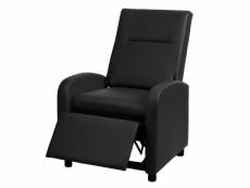 Fauteuil tv hwc-h18, fauteuil inclinable, cuir synthétique pliable 99x70x75cm ~ noir