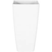 Haut Cache-Pot Blanc Carré 40 x 40 x 76 cm Pot de Fleurs Robuste en Fibre d'Argile au Design Moderne Idéal pour Extérieur et Intérieur Beliani - Blanc