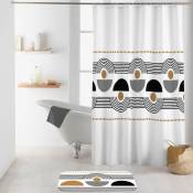 Homemaison - Rideau de douche aux formes géométriques Blanc 180x200 cm - Blanc