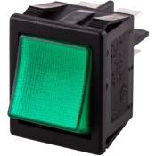Interrupteur à bascule lumineux vert dpst 4 broches 250 vac avec boîtier thermoplastique noir