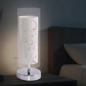 Lampe à poser verre blanc lampe de chevet chambre