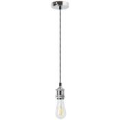 Lampe à suspension en métal argenté Fixy Ø10cm h: 80 cm