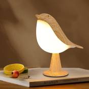 Lampe de table en forme d'oiseau mignon - Lampe de chevet pour enfants - Lumière ambiante - Lampe de bureau LED tactile pour bureau, salon, chambre à