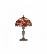 Lampe de table style Tiffany Clio 1 Ampoule Violet/Rose