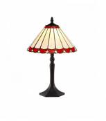 Lampe de table Tiffany Calais 1 Ampoule Rouge 50 Cm
