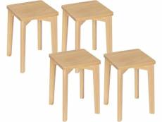 Lot de 4 tabouret en bois massif-chaise salle à manger-siège