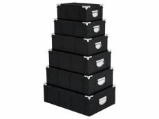 Lot de 6 boîtes crocos noir - five