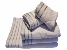"lot de serviettes jacquard blanc dimensions - taille