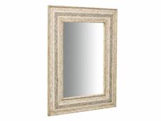 Miroir suspendu vertical/horizontal en bois et os de
