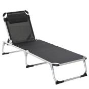 Outsunny Chaise longue relax pliable dossier inclinable