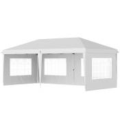 Outsunny Tonnelle pop-up pliante - tente de réception - 3 x 6 m 3 cotés démontables blanc