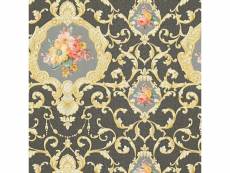 Papier peint baroque or, noir, jaune, rose et vert - as-343916 - 53 cm x 10,05 m AS-343916
