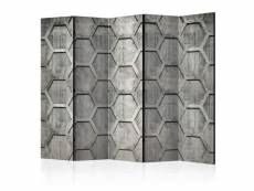 Paris prix - paravent 5 volets "platinum cubes" 172x225cm