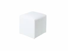 Pouf d'extérieur textilène blanc - belitung - l 45 x l 45 x h 43 cm - neuf