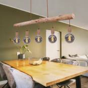 Retro pendule plafonnier salon poutre en bois suspension couleur rouille