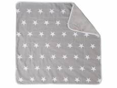 ROBA Couverture Bébé "Little Stars" – 80 x 80 cm – gris/blanc