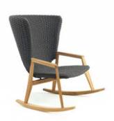 Rocking chair Knit / Corde synthétique - Ethimo gris en tissu
