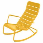 Rocking chair Luxembourg / Aluminium - Fermob jaune en métal