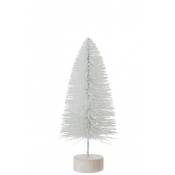 Sapin de Noël artificiel en plastique blanc 16x16x38