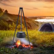Senderpick - Camping Tripod Swivel Grill Portable bbq Tripod Rack Hanger avec sac de rangement, cuisine Tripod Set Grille de cuisson avec crochet à