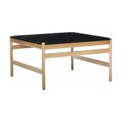 Table basse carrée 80x80 cm marbre noir et bois Raw - Hübsch