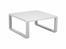 Table basse de jardin en aluminium 80x80 cm tonio blanc