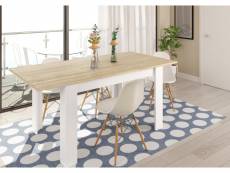 Table extensible scandinave kenda bois et blanc 140