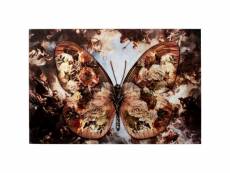 "tableau en verre papillon anges et fleurs 150x100cm"