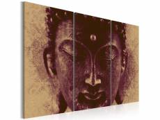 Tableau sur toile en 3 panneaux décoration murale image imprimée cadre en bois à suspendre religion: bouddhisme 60x40 cm 11_0009490