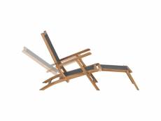 Vidaxl chaise de terrasse avec repose-pied bois de teck solide noir 47410