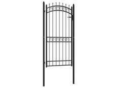 Vidaxl portail de clôture avec pointes acier 100x200