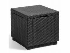 Allibert by keter - cube - table basse de rangement - en résine - gris graphite 422801