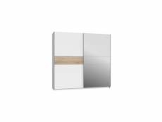 Armoire 2 portes coulissantes + miroir - décor blanc et sonoma - l 220,1 x p 61,2 x h 209,7 - atos WNPSET012Q89