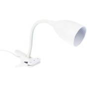 Atmosphera - Lampe pince Sily blanc H43cm créateur d'intérieur - Blanc