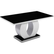 AWAMOA - Table laquée noir et blanc