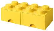 Boîte Lego® Brick / 8 plots - Empilable - 2 tiroirs - ROOM COPENHAGEN jaune en matière plastique