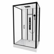 Cabine de douche rectangulaire au style industriel - Noir - 90 x 115 x 230 cm