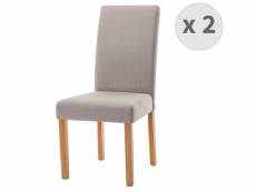 Chaise de salle à manger tissu couleur lin pieds bois