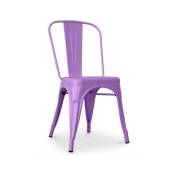 Chaise métal brillant violet clair Industriel Kalax 45 cm
