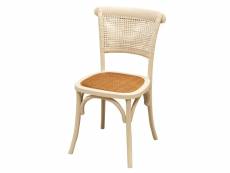 Chaise thonet en frêne massif et assise en rotin avec finition blanc antique l45xpr50xh88 cm
