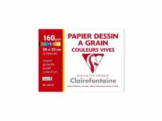 Clairefontaine - pochette dessin - 12 feuilles - 24 x 32 cm - 160 g - rouge CLA3329680967708