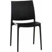 Décoshop26 - Chaise de jardin en plastique noir design simple empilable